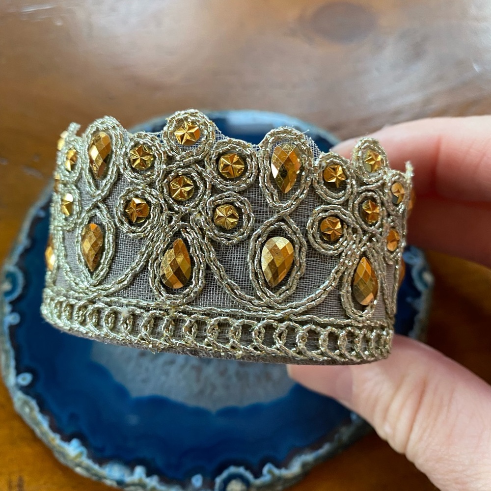 Beautiful handmade bride cuff bracelet with magnetic clasp. Fabric from India